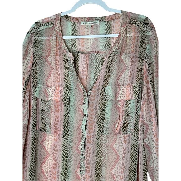 DanielRainn Blouse Women Tunic Top 2X Plus  Boho Comfort Grandmacore Translucent - Picture 6 of 8